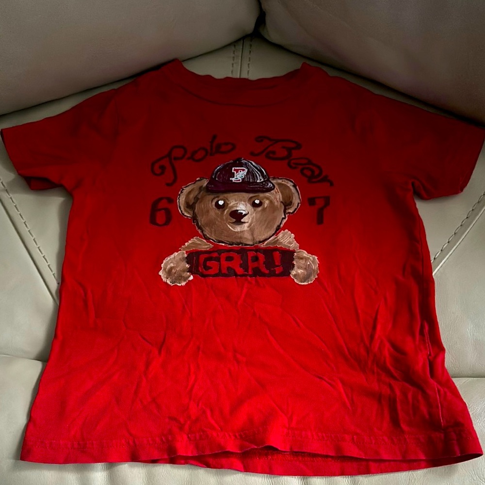 Polo by Ralph Lauren Red Short Sleeve Tee with Polo Bear 4T